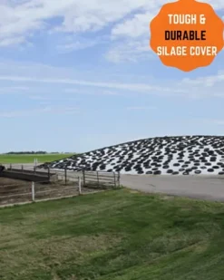 Farm Plastic Supply String Reinforced Silage Cover Black/White 6 Mil 66′ x 75′