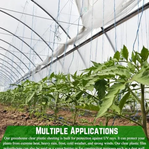 Farm Plastic Supply String Reinforced 10 mil Clear Greenhouse Plastic Sheeting Clear 60′ x 75′