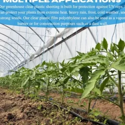 Farm Plastic Supply Vapor Barrier Supply – String Reinforced 10 mil Clear Greenhouse Plastic Sheeting 32′ x 80′ Clear