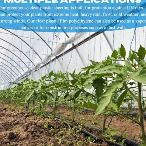 Farm Plastic Supply Vapor Barrier Supply String Reinforced 10 mil Clear Greenhouse Plastic Sheeting Clear 54′ x 100′