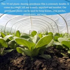 Farm Plastic Supply Vapor Barrier Supply – String Reinforced 10 mil Clear Greenhouse Plastic Sheeting (60′ x 75′) Clear