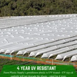 Farm Plastic Supply White Greenhouse Plastic Sheeting 6 Mil 40′ x 150′ UV Resistant