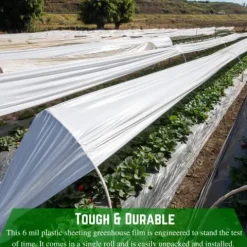 Farm Plastic Supply White Greenhouse Plastic Sheeting 6 Mil 40′ x 80′ UV Resistant