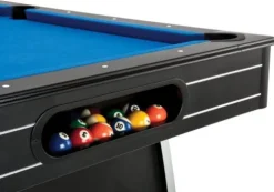 Fat Cat by GLD PRODUCTS 7’ Pool Table with Automatic Ball Return, Electric Blue Playing Surface