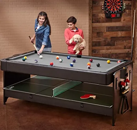 Fat Cat by GLD Products Original 3-in-1 7′ Pockey Multi-Game Table Grey