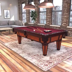 Fat Cat by GLD PRODUCTS Reno 7.5′ Pool Table with Dark Cherry Finish, Red Cloth