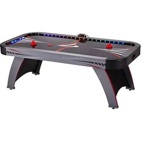 Fat Cat by GLD PRODUCTS Volt 7’ LED Illuminated Air Hockey Table Black