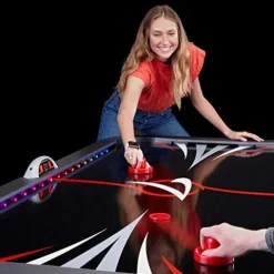 Fat Cat by GLD PRODUCTS Volt 7’ LED Illuminated Air Hockey Table Black