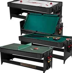 Fat Cat Original 3-in-1 Pockey Multi-Game Table – Air Hockey, Billiards, Table Tennis Green