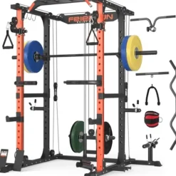 FEIERDUN Multi-function Squat Rack Power Cage FLA01 Orange
