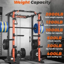 FEIERDUN Multi-function Squat Rack Power Cage FLA01 Orange