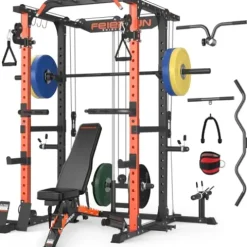 FEIERDUN Multi-Function Squat Rack Power Cage FLA01 Orange