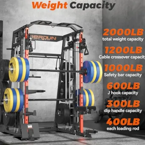 FEIERDUN Power Cage Smith Machine FOR01 + Weight Bench +BP 230lb