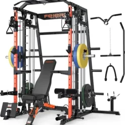 FEIERDUN Power Cage Smith Machine FOR01 + Weight Bench +BP 230lb