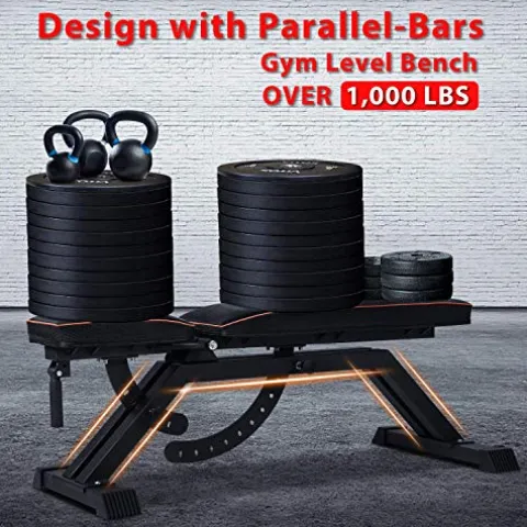 FEIERDUN Weight Bench Black-Parallel Bars