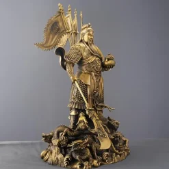 FENGSHUI-CAISHEN Guan Yu Statue Brass 41 Inch