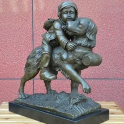 FENGSHUI-CAISHEN Pure Copper Dog Statue Aeneous