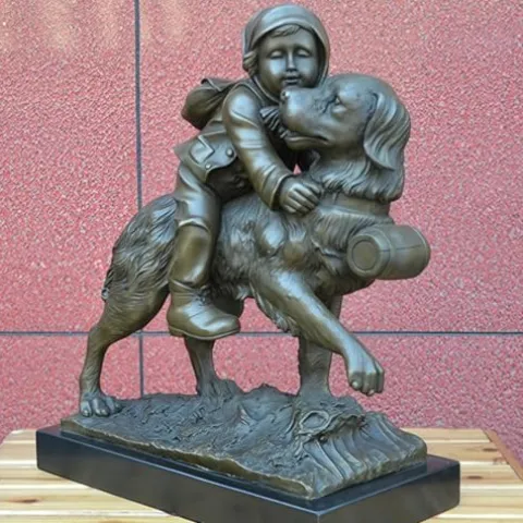 FENGSHUI-CAISHEN Pure Copper Dog Statue Aeneous