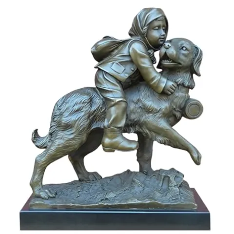 FENGSHUI-CAISHEN Pure Copper Dog Statue Aeneous