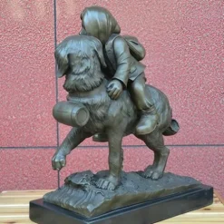 FENGSHUI-CAISHEN Pure Copper Dog Statue Aeneous