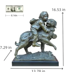 FENGSHUI-CAISHEN Pure Copper Dog Statue Aeneous