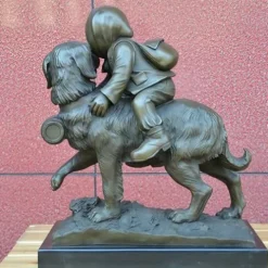 FENGSHUI-CAISHEN Pure Copper Dog Statue Aeneous