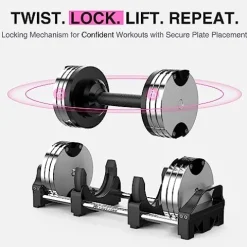 FF Finer Form Adjustable Dumbbells 5-32.5 LBs Chrome