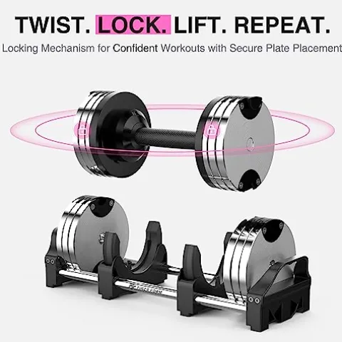FF Finer Form Adjustable Dumbbells 5-32.5 LBs Chrome