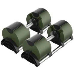 FF Finer Form NUOBELL Adjustable Dumbbell Pair 5-80 lbs Tactical Green