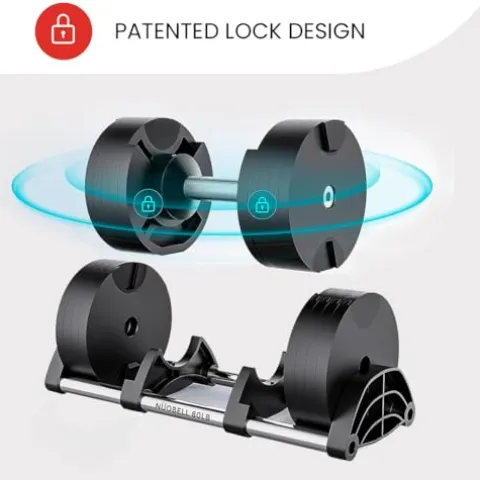 FF Finer Form NUOBELL Adjustable Dumbbell Pair 5-80 lbs Tactical Green