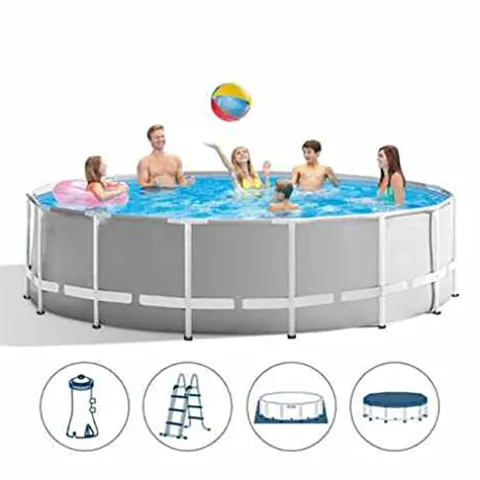FFCJJDS 12-Foot Metal Frame Above Ground Swimming Pool with Filter Pump