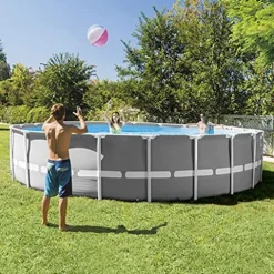 FFCJJDS 12-Foot Metal Frame Above Ground Swimming Pool with Filter Pump