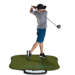 Fiberbuilt Golf Hourglass Hitting Mat Premium Green