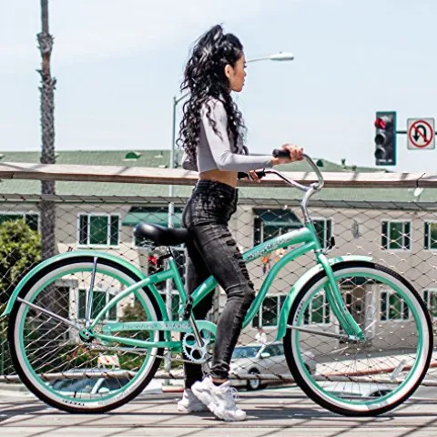 Firmstrong Bella Classic Women’s Beach Cruiser Bicycle Mint Green