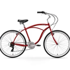 Firmstrong Urban Man Beach Cruiser Bike 26-Inch 21-Speed Red