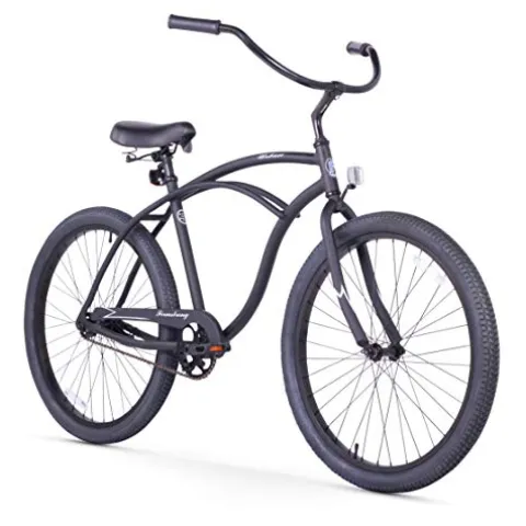 Firmstrong Urban Men’s Beach Cruiser Bike Single Speed 26 Inch Aluminum Matte Black