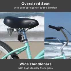 Firmstrong Urban Women’s Beach Cruiser Bike Mint Green w/ Black Seat/Grips