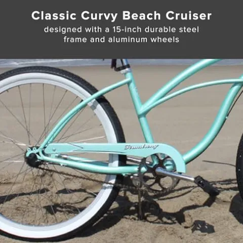 Firmstrong Urban Women’s Beach Cruiser Bike Mint Green w/ Black Seat/Grips