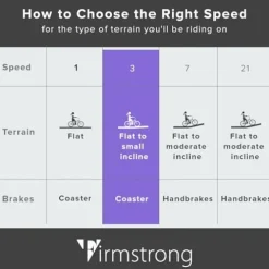 Firmstrong Urban Women’s Beach Cruiser Bike 3 Speed 26 Inch Purple w/ Black Seat/Grips