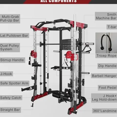 Fitness Dreamer Leg Developer Home Gym Smith Linear Bearing Cage Weight Lifting Machine Red