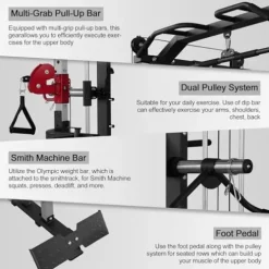 Fitness Dreamer Smith Machine Upper Body Strength Training Equipment Leg Developer Red