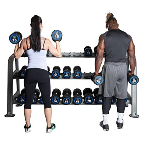 Fitness First Dumbbell Rack Holds 15 Pairs Gray