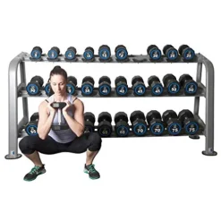 Fitness First Dumbbell Rack Holds 15 Pairs Gray