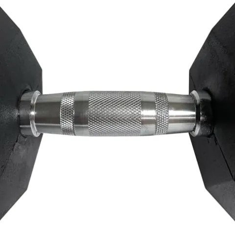 Fitness First Rubber Hex Dumbbell Pairs 85 lbs Black