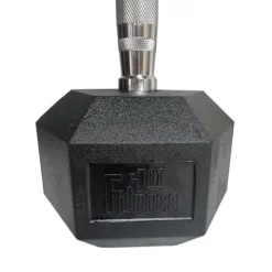 Fitness First Rubber Hex Dumbbell Pairs 85 lbs Black