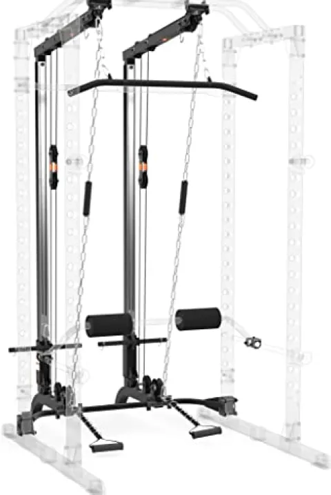 Fitness Reality Cable Cross Over and LAT Pulldown Combo Attachment for Power Cage Grey