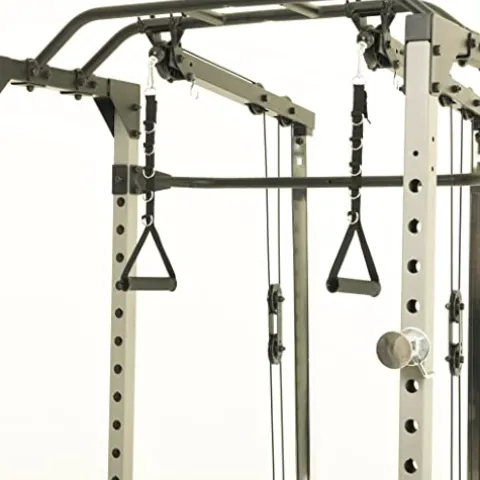 Fitness Reality Cable Cross Over and LAT Pulldown Combo Attachment for Power Cage Grey