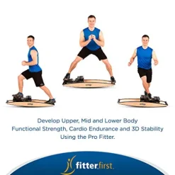 Fitterfirst Pro Fitter Downhill Ski Trainer and 3D Cross Trainer Tan