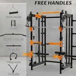 Fitvids Power Rack Home Gym with Pulley System Black