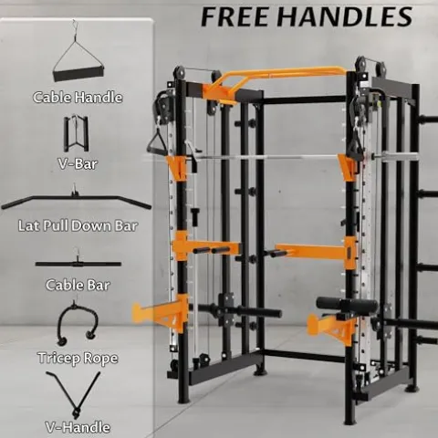 Fitvids Power Rack Home Gym with Pulley System Black